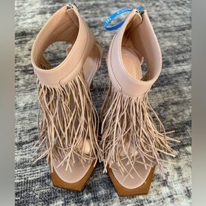 Alexander McQueen Fringe Tan Women's Shoes size 39.5